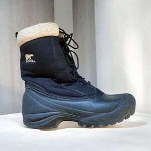 Sorel Black Winter Lace-Up Sherpa-Trim Boots